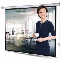 得力（deli）50492 100英寸 電動調節(jié)4:3投影幕布/投影幕/投影機幕布 白色